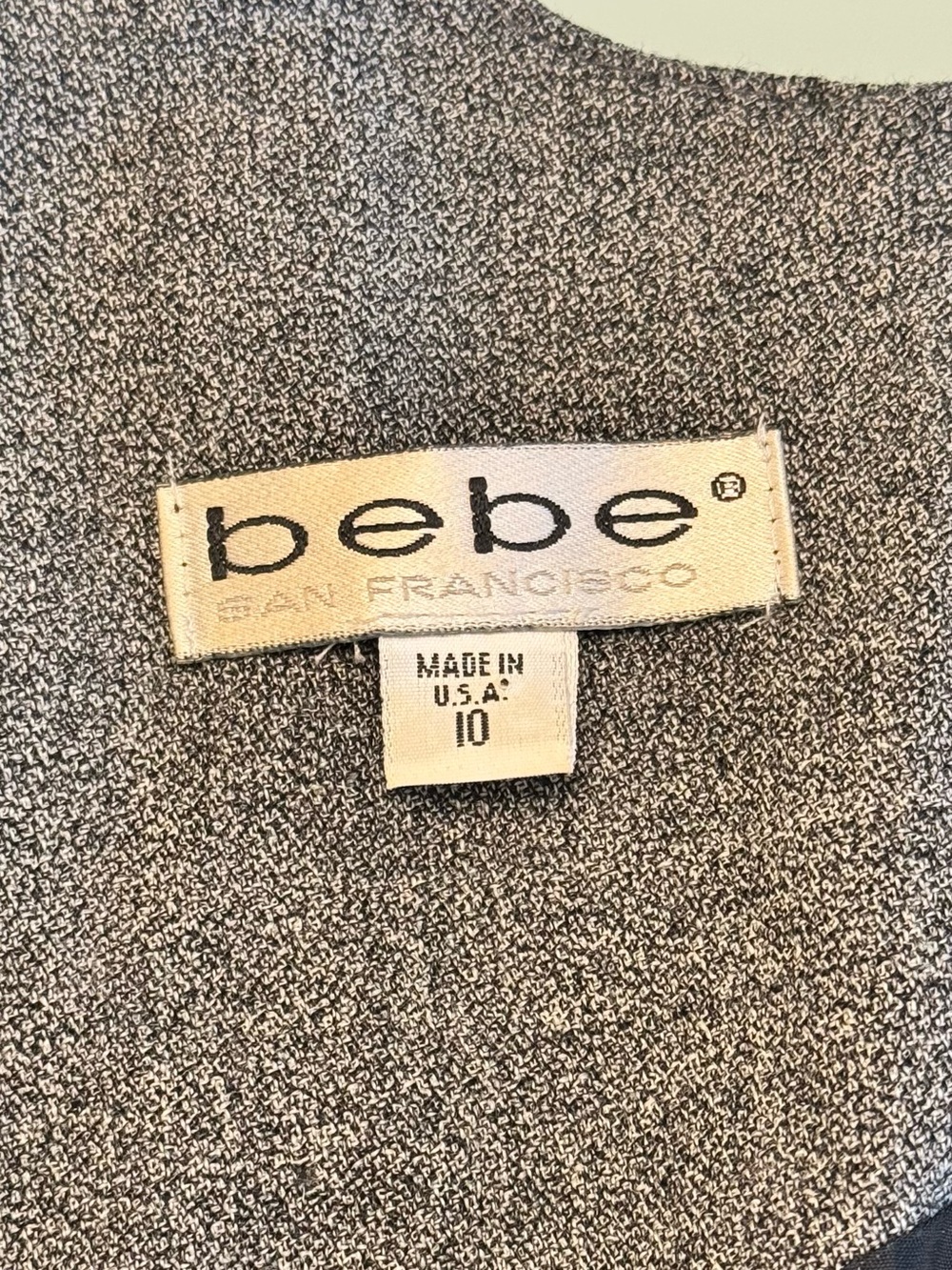 Vintage Bebe 100% Wool Colorblock Pinafore A-Line Mini Dress (Made in USA) - Picture 2 of 10